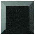 Black glittery glass bevel tile with gray textured border mira metallic 100 x 100mm square tile