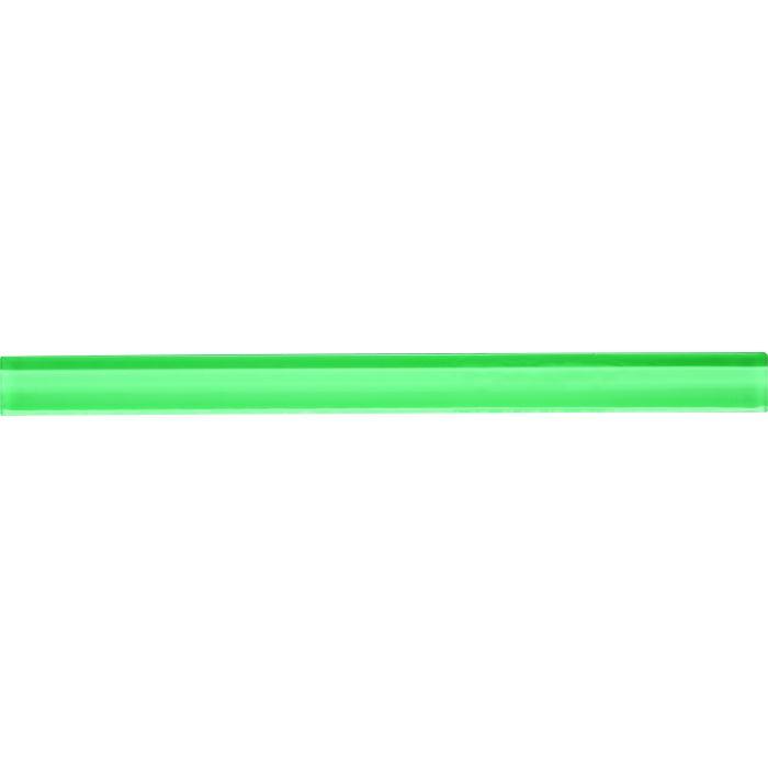 A sleek translucent green plastic ruler with a smooth glossy finish from mississippi clear highlight strip