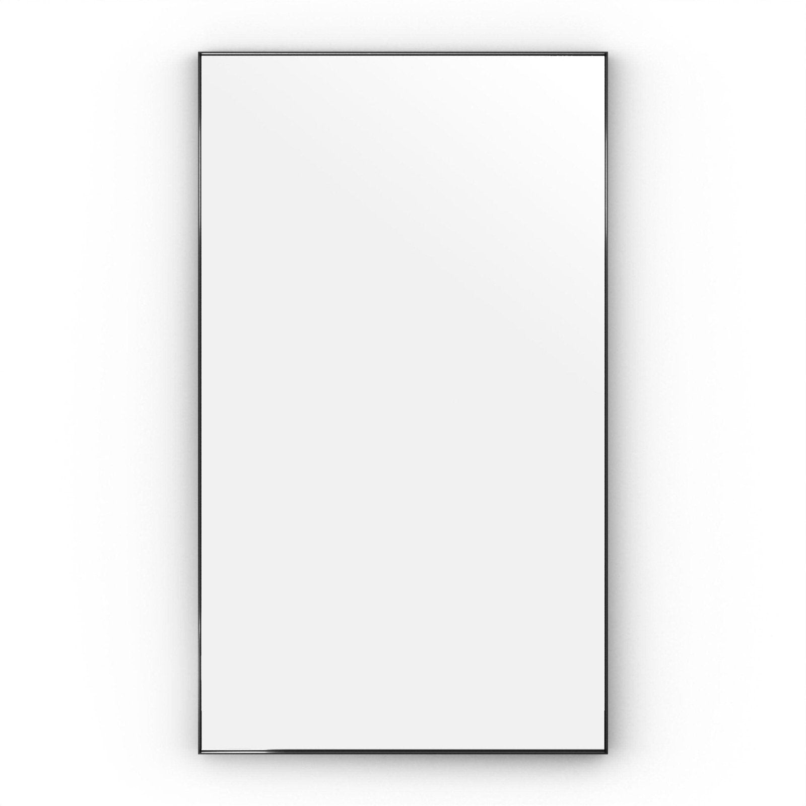 Newington rectangular mirror 120x70cm with a sleek black frame and glossy white reflective surface
