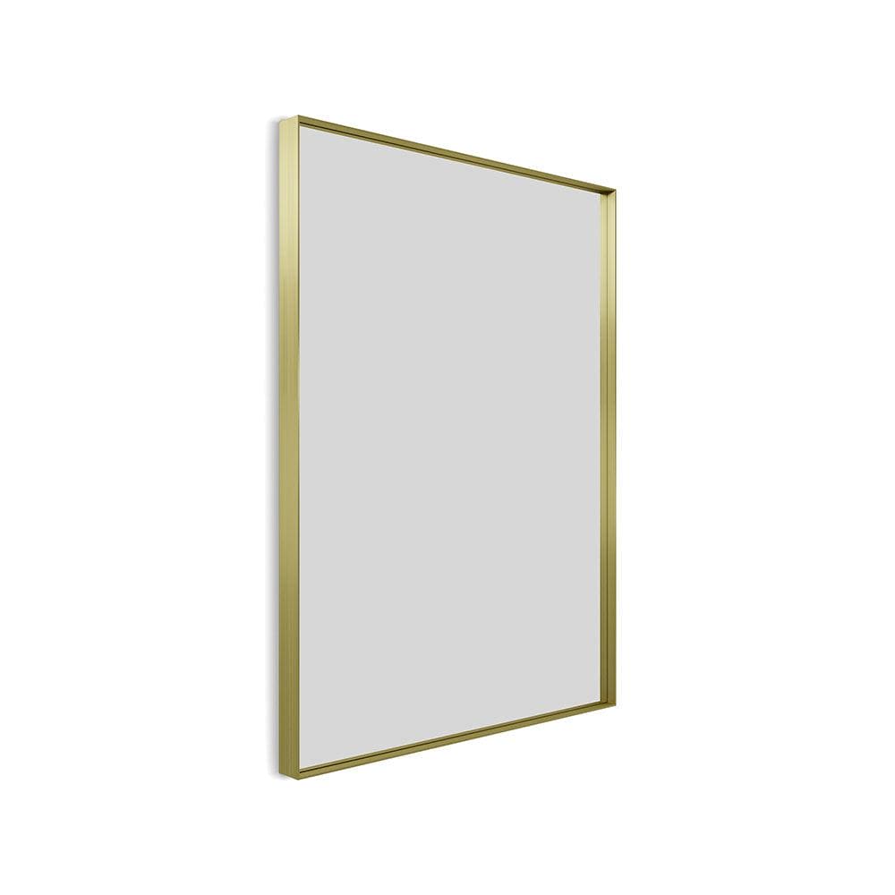Newington rectangular mirror 60x80cm with a sleek polished gold frame in brushed brass finish