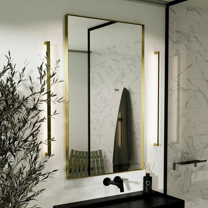 Newington Rectangular Mirror 60x80cm Brushed Brass