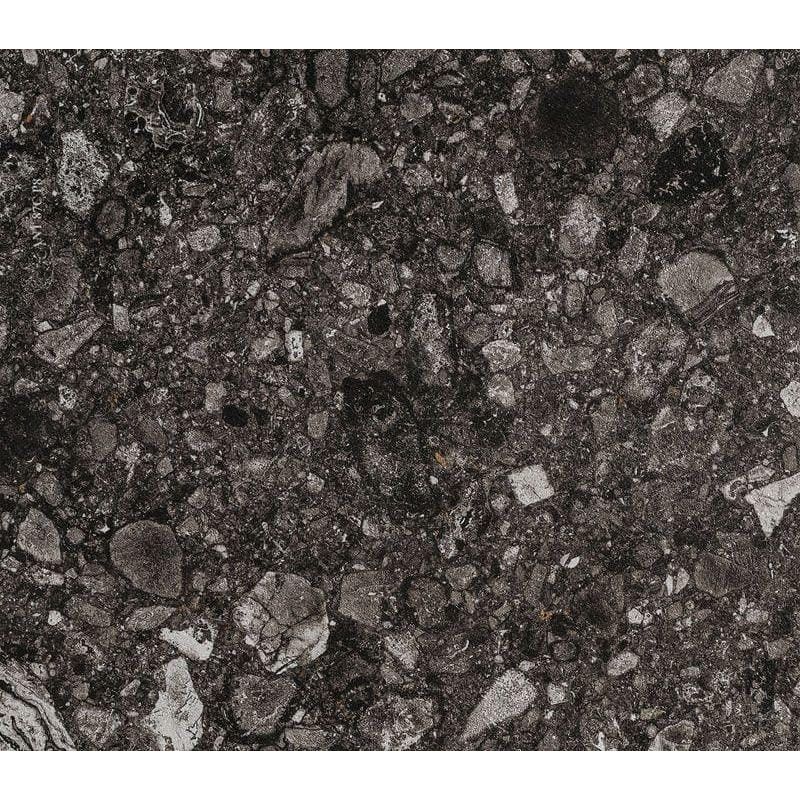 Norway Svart Matt dark grey terrazzo-effect tiles with a speckled stone surface
