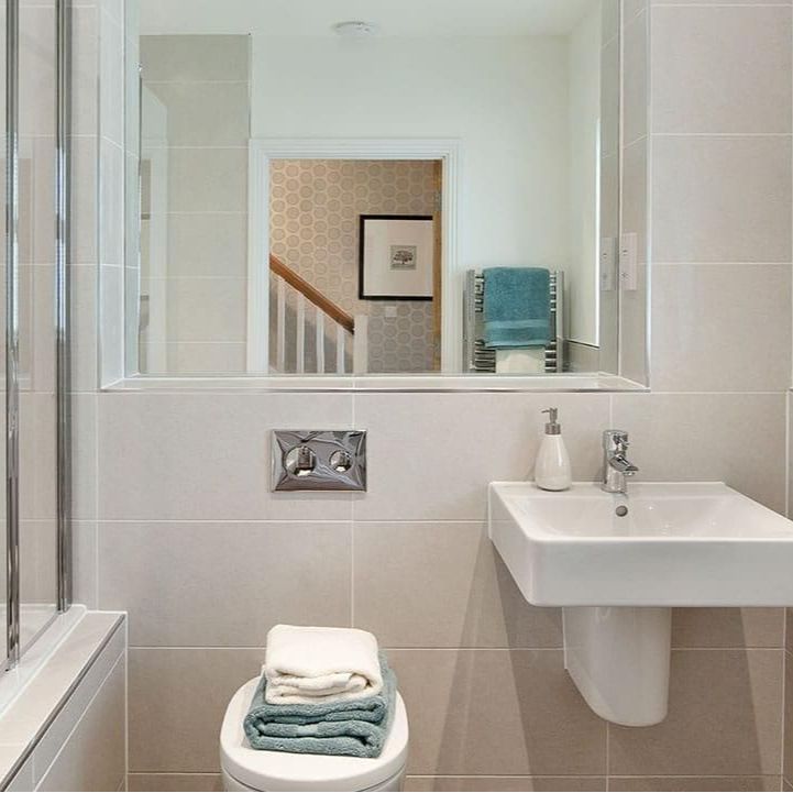 Olimpo Bone Matt 30 x 60cm in a bathroom setting
