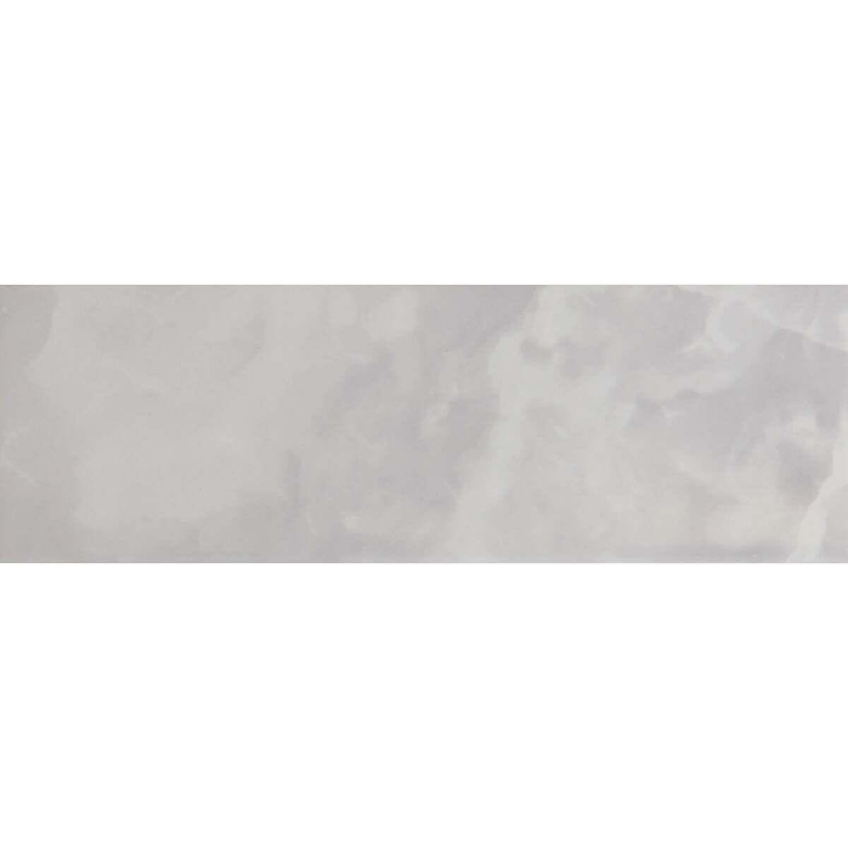 A sleek rectangular ceramic tile with subtle gray marble pattern named onix smoke for modern flooring and walls