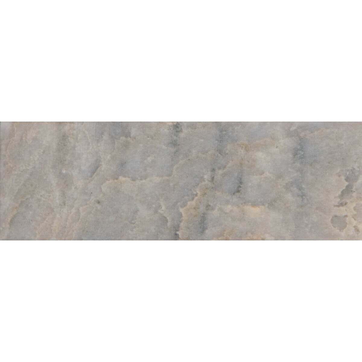 Rectangular gray marble tile onix verde with subtle beige and muted blue veining for elegant interior design