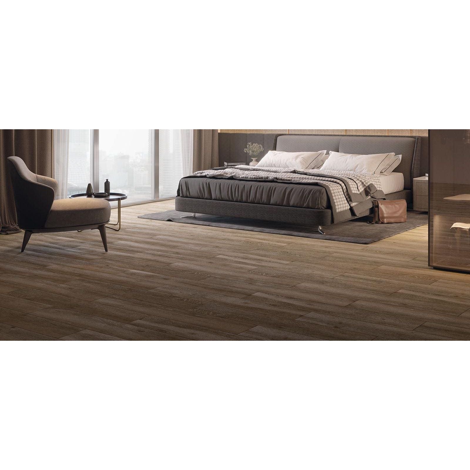 Modern gray upholstered bed oslo taupe matt with sleek low-profile frame and matching headboard for bedroom use