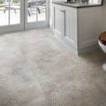 Beige and gray patterned loft vintage porcelain pearl bathroom floor tiles with subtle distressed design