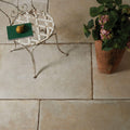 Beige stone Provence paving porcelain Talco tiles with subtle textured surface and natural tone variations