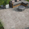 Pulse carbon tiles gray stone effect patio tiles with subtle veining and matte finish for outdoor flooring