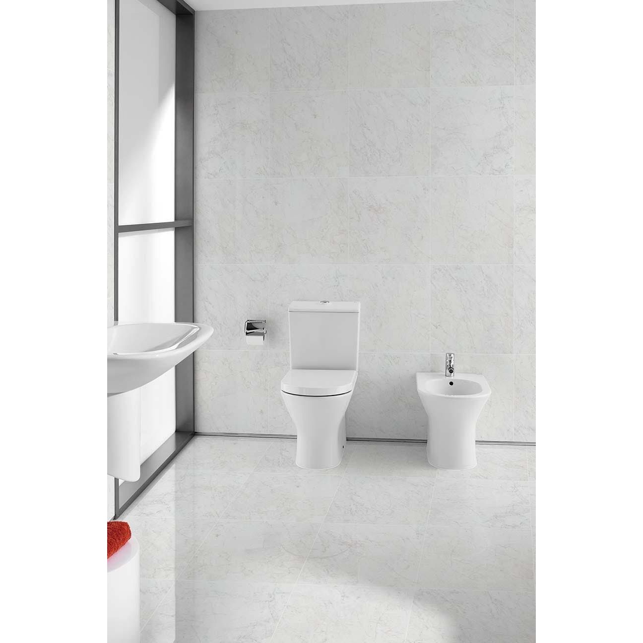 White ceramic toilet python carrara porcelain gloss with sleek modern design and minimalist contours