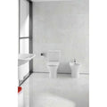 Python Carrara Porcelain Gloss white marble-effect tiles with a white toilet