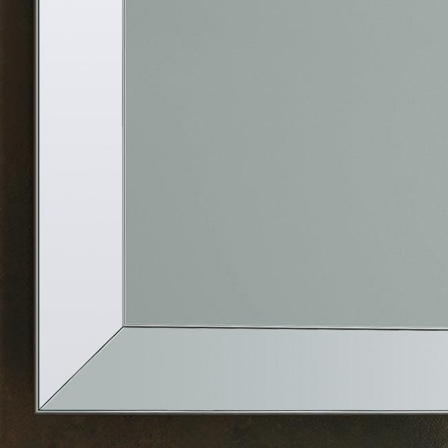 A sleek ravenna mirror 140 with a dark brown wooden frame and mirrored edges for modern home decor