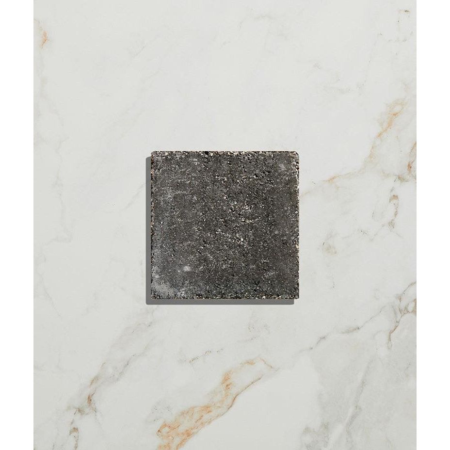 Reform composite stone tumbled nero dark gray textured concrete tile with rough speckled surface for flooring and walls