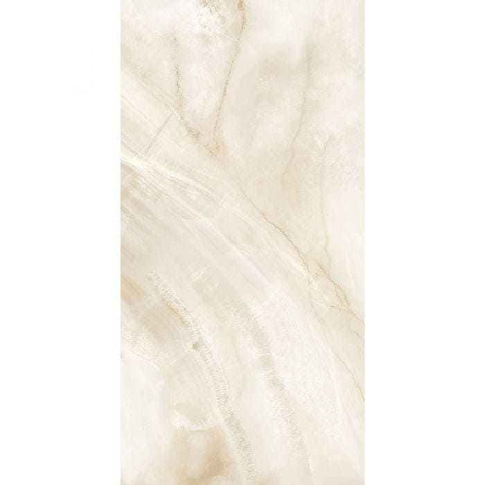 Rodas light beige cream-colored marble tile 120 x 60cm with subtle veining and polished glossy finish