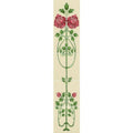 Rose And Bud Raised-Line Tiles 5-Tile Set on Colonial White