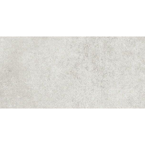 A textured light gray ceramic tile with a subtle speckled pattern select nebbia matt 30 x 60cm