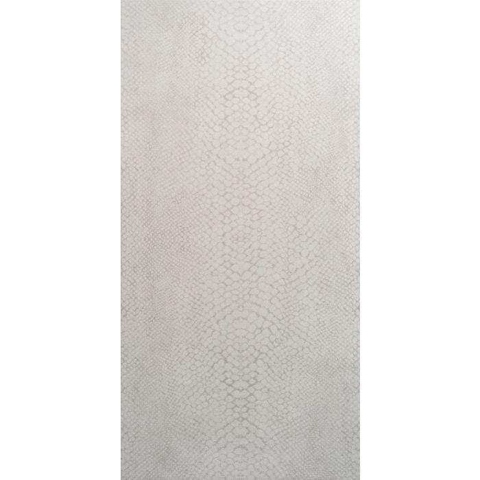A sleek light gray serengeti matt glazed ceramic tile with subtle snakeskin texture for stylish flooring and walls