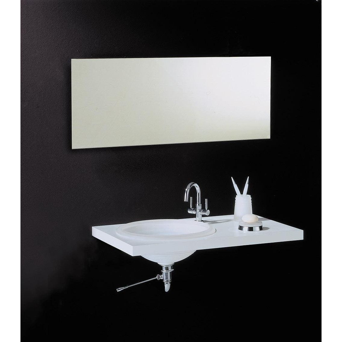 Slim rectangular mirror 40 white bathroom mirror with sleek modern design and subtle edge lighting for stylish decor