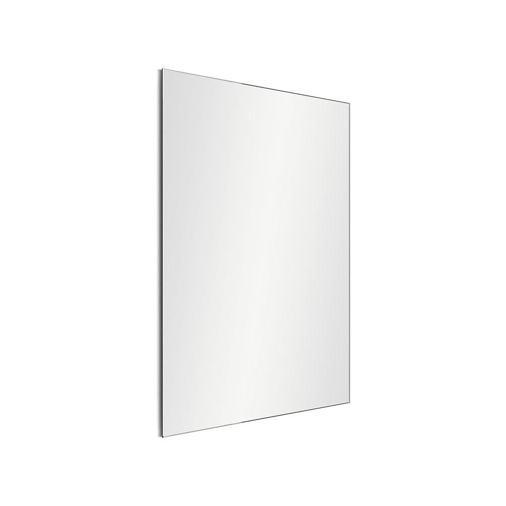 A sleek slim rectangular mirror with a thin silver metal frame perfect for modern decor and small spaces