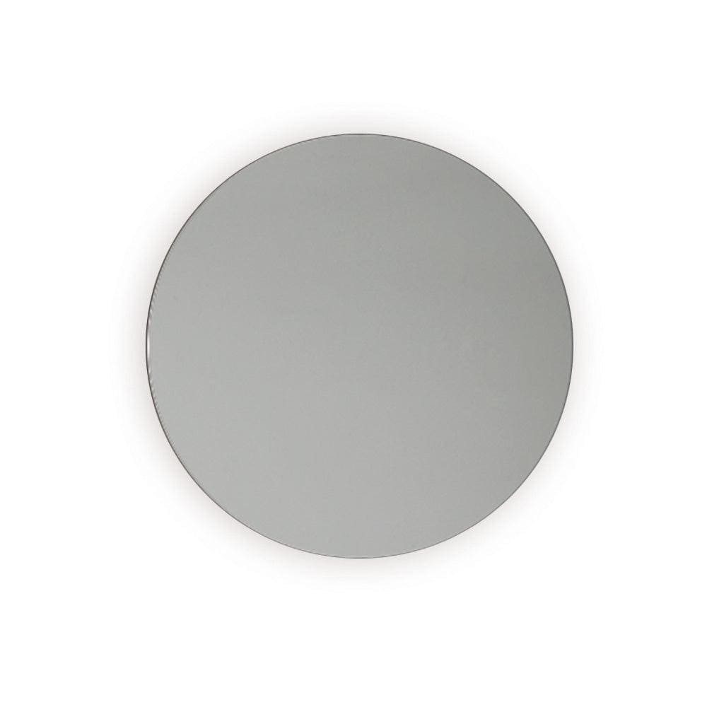 Slim round mirror 50 with a circular minimalist design, sleek silver frame, and reflective surface for modern decor