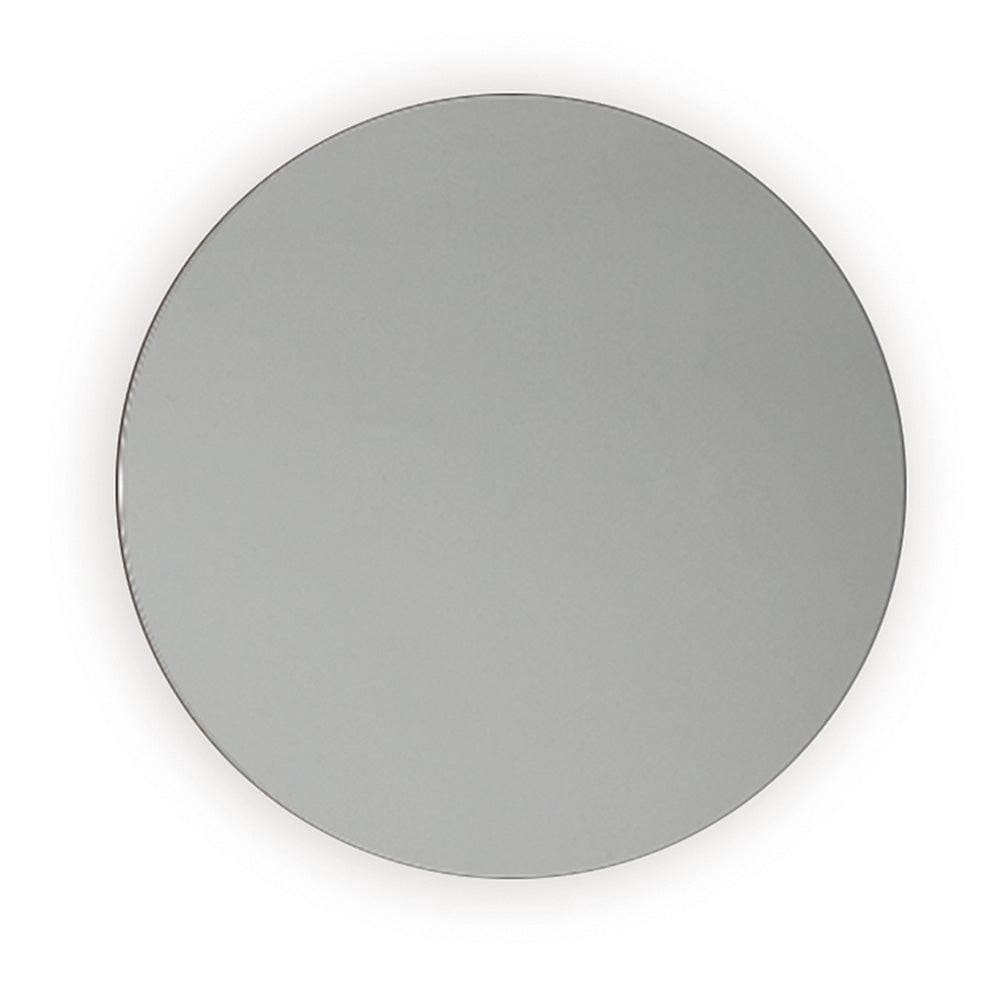 Slim round mirror 80 featuring a circular minimalist design with a sleek silver frame and smooth reflective surface