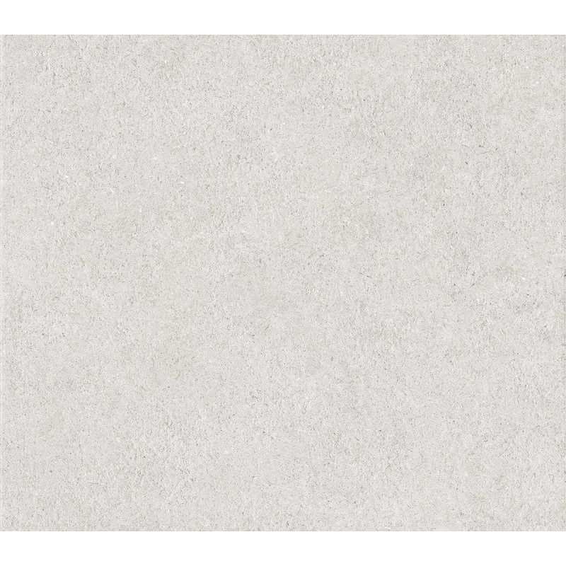 Light gray textured tile with a subtle speckled finish from so-stone white matt collection