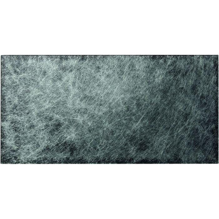 Dark gray textured tile with a subtle fibrous surface pattern in spun silk silver on black finish
