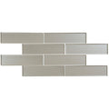 Gray glass subway tile mosaic in starcia brickbond pattern ideal for modern kitchen and bathroom backsplashes