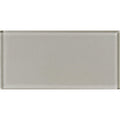 A sleek rectangular glass tile starcia metallica brick in metallic gray with a smooth slightly textured surface