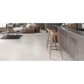 Light gray matte-finish ceramic floor tiles storm white matt with subtle veining for indoor flooring use
