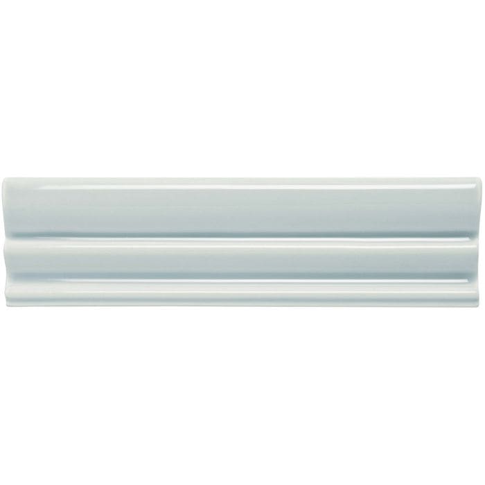 A sleek glossy white ceramic tile with a smooth three ridge design from sudbury kensington