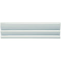 A sleek glossy white ceramic tile with a smooth three ridge design from sudbury kensington
