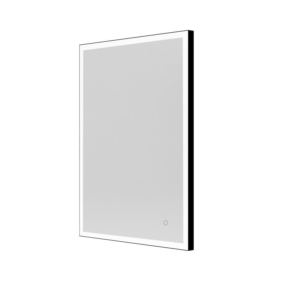 Modern rectangular bathroom mirror tate light rectangular mirror 60 black with sleek black frame and integrated led lighting edges