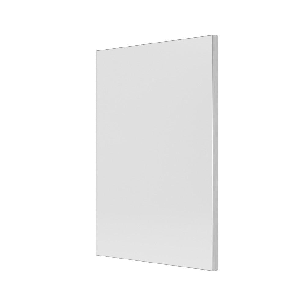 A sleek minimalist rectangular mirror with a slim silver frame polished for modern home decor use