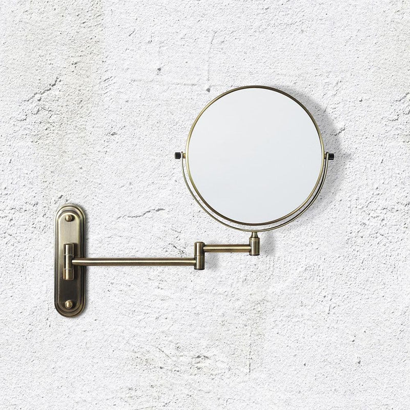 Taylor Reversible 5X Magnifying Wall Mirror Aged Brass