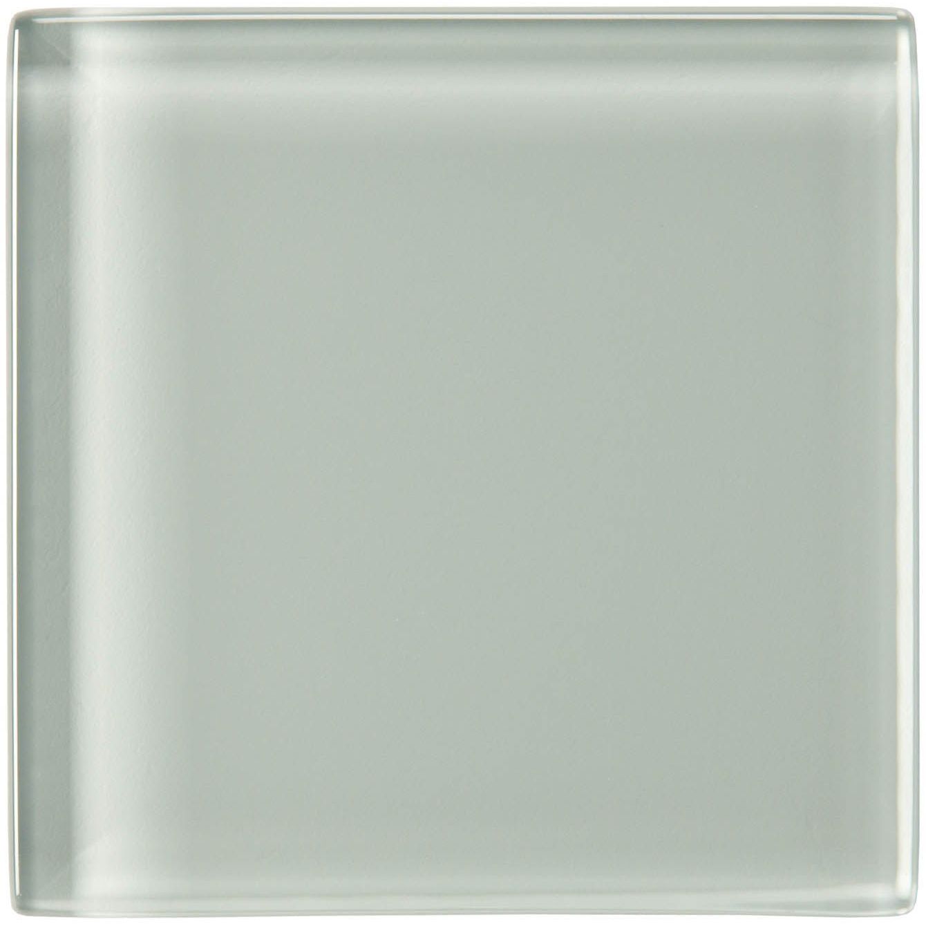 Thames clear glass tile 100 x 100mm translucent square with smooth frosted surface and rounded edges