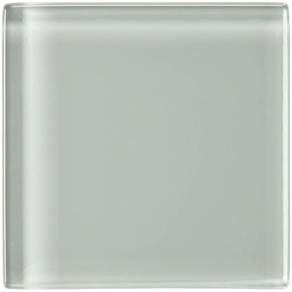 Thames clear glass tile 100 x 100mm translucent square with smooth frosted surface and rounded edges