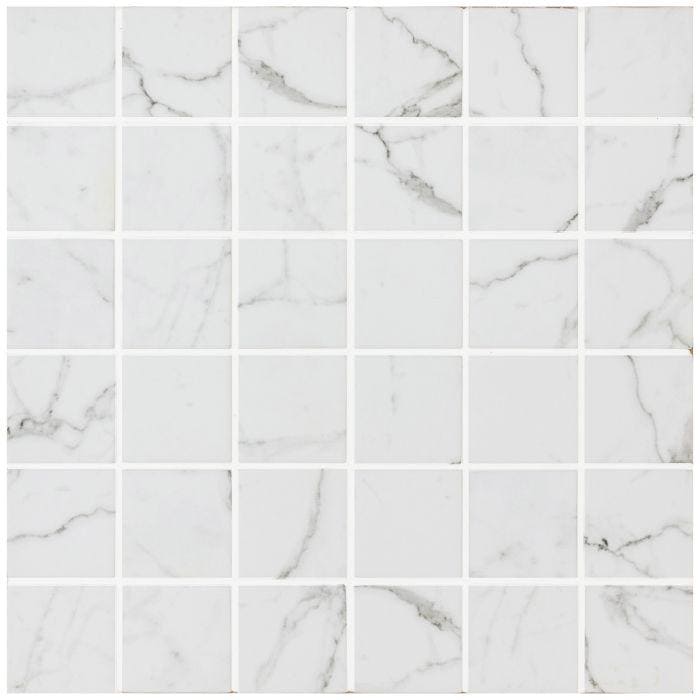 White marble mosaic tile with subtle gray veining torcello white square mosaic recycled glass for elegant surfaces