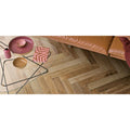 Tree-fusion brown light brown wooden floor with a herringbone pattern showcasing natural wood texture