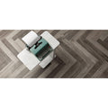 Mint green vintage typewriter with black keys and metallic accents in the Tree-Fusion Grey product line