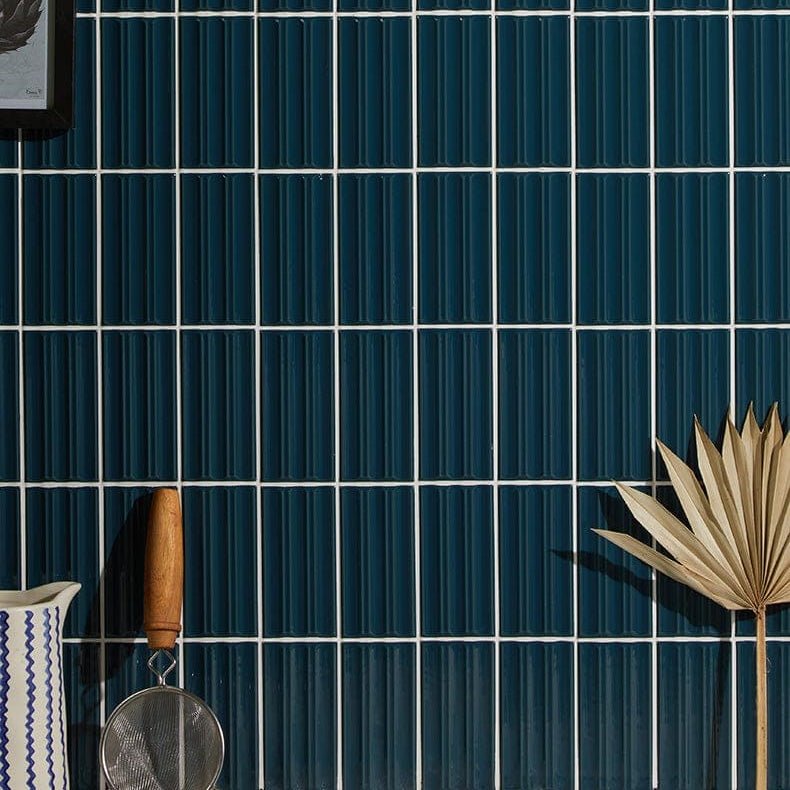 Tunstall Ceramic Fluted Brick Peacock Blue