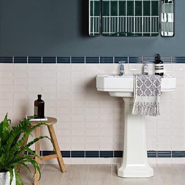 Tunstall Ceramic Fluted Brick Peacock Blue