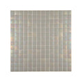 Silver iridescent urban chic aluminium metallic glass mosaic tile with subtle shimmer in a uniform square grid pattern