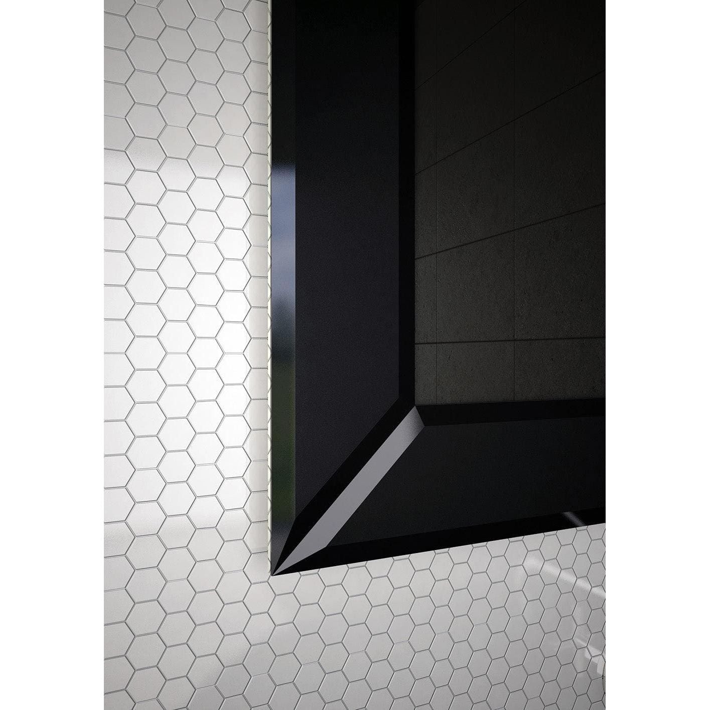 Black-framed verona mirror with a sleek angular design perfect for modern home decor