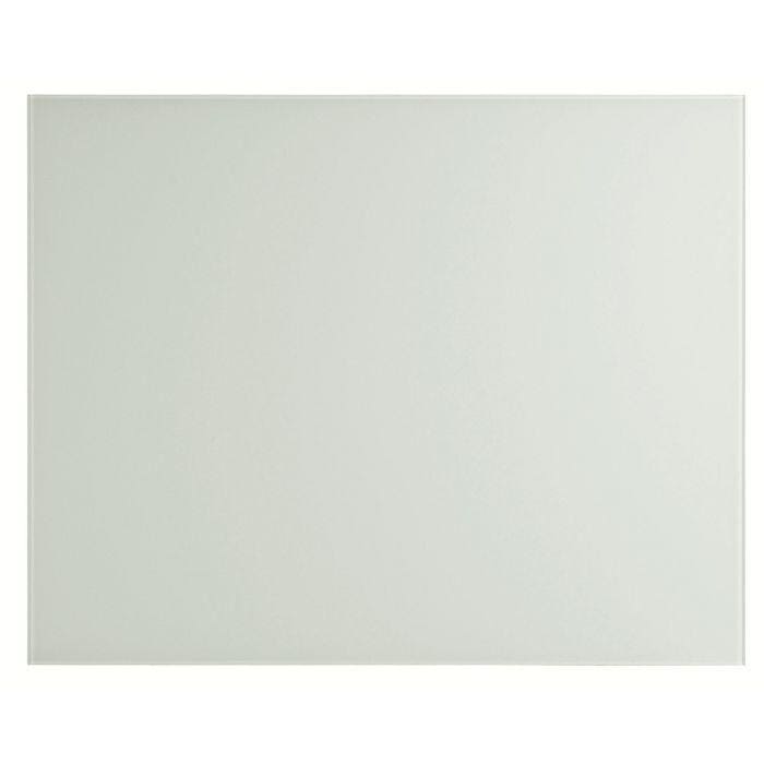 Volga 750x600 splashback featuring a sleek rectangular white glass panel with a smooth reflective surface