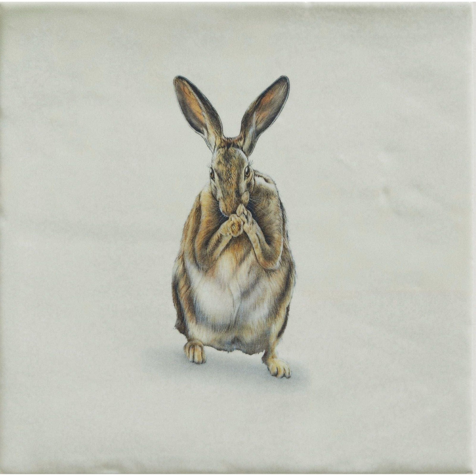 Wiltshire Hares By Joanna May Ceramic Tile 12.5x12.5cm – detail view 8