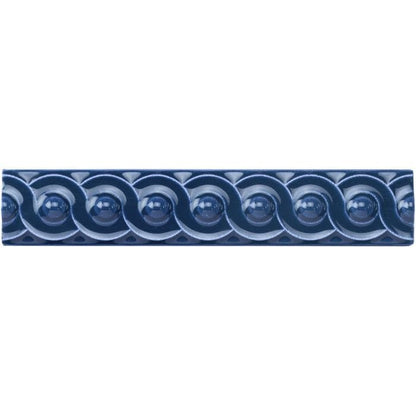 Windsor Blue Scroll Moulding Ceramic Wall Tile 152x29mm