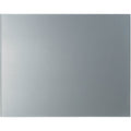 A sleek zinc 750x600 splashback with a smooth metallic silver frame and reflective rectangular mirror surface