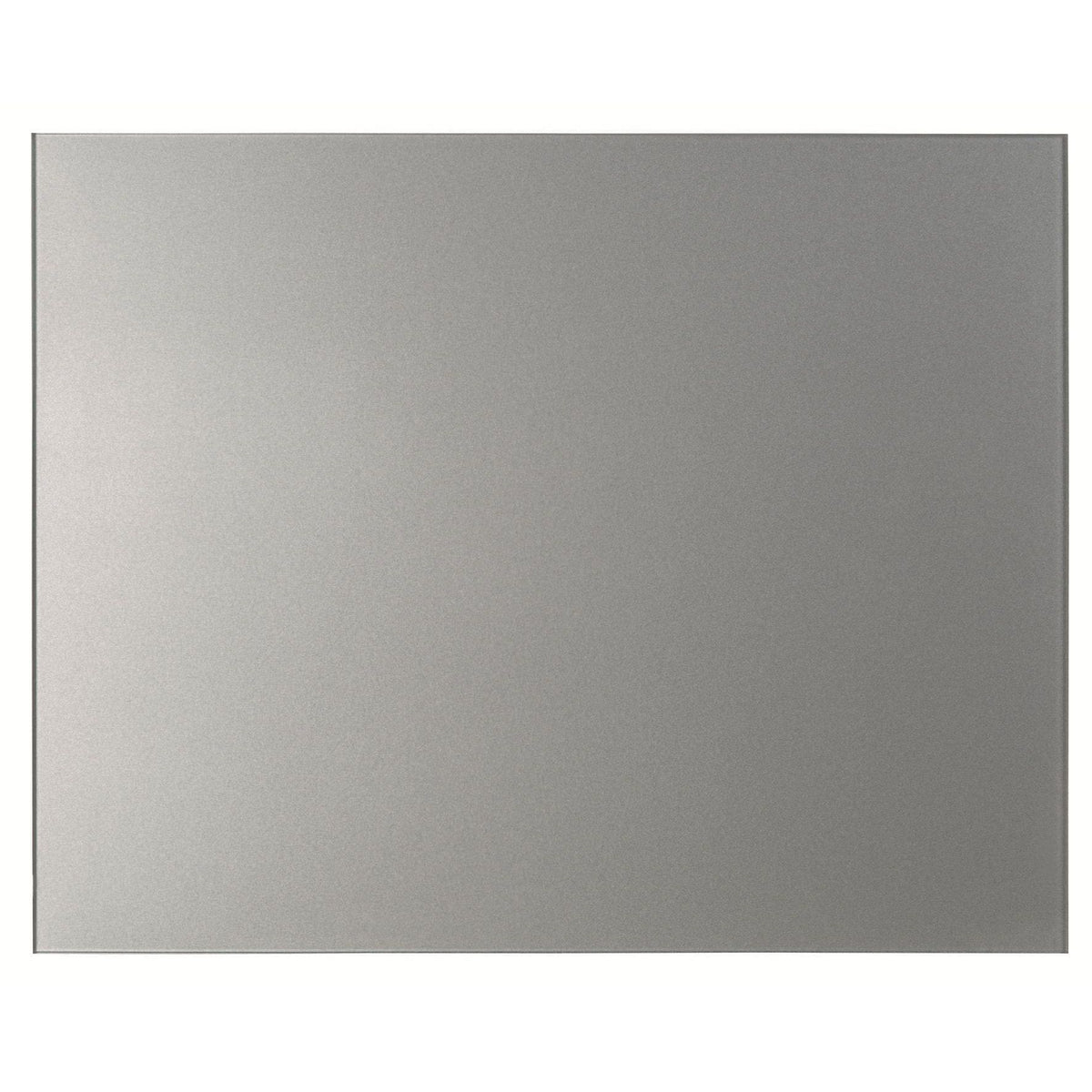 Rectangular zinc splashback 900 x 750mm with sleek silver minimalist mirror design and smooth reflective surface